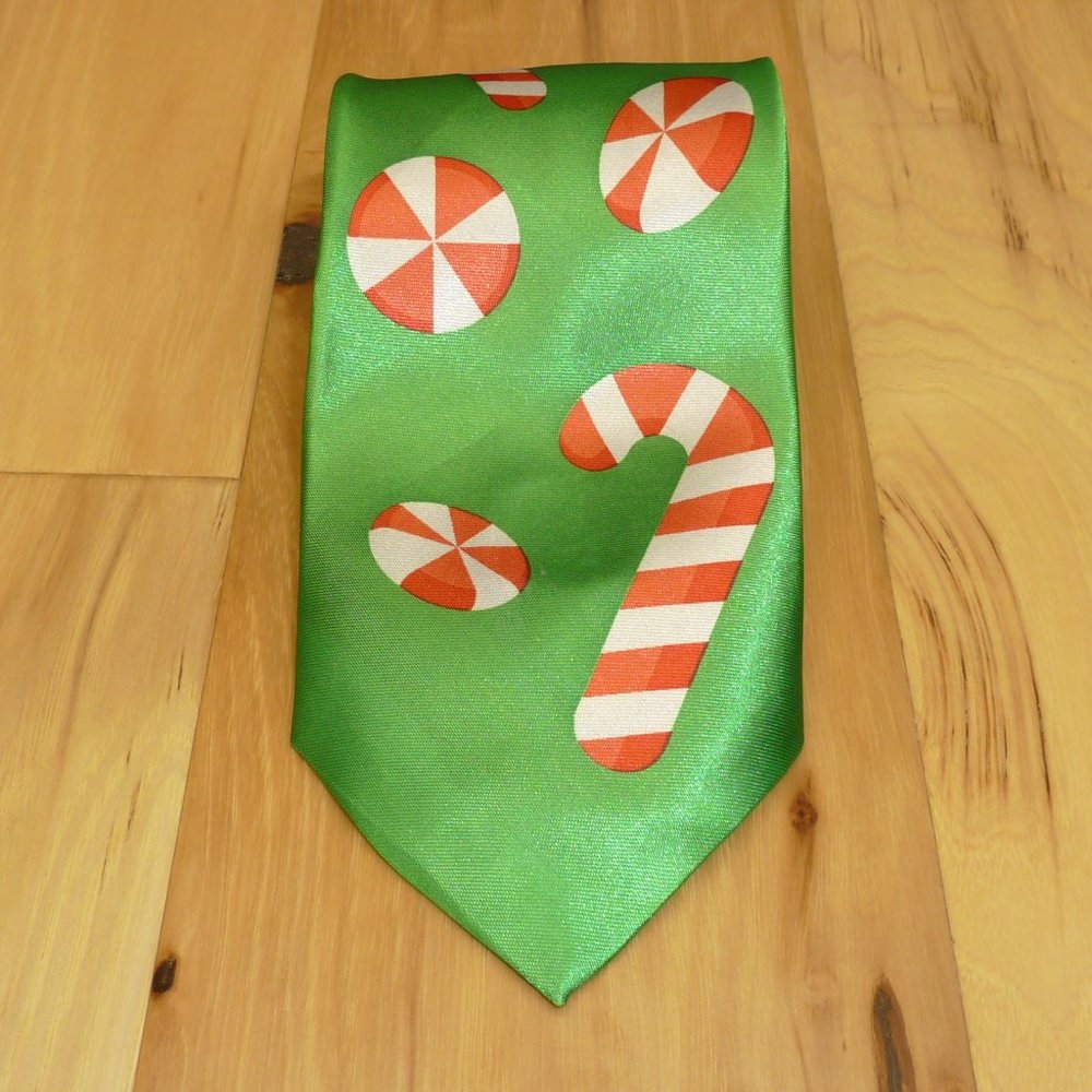 Christmas Mint & Candy Cane Men's Tie